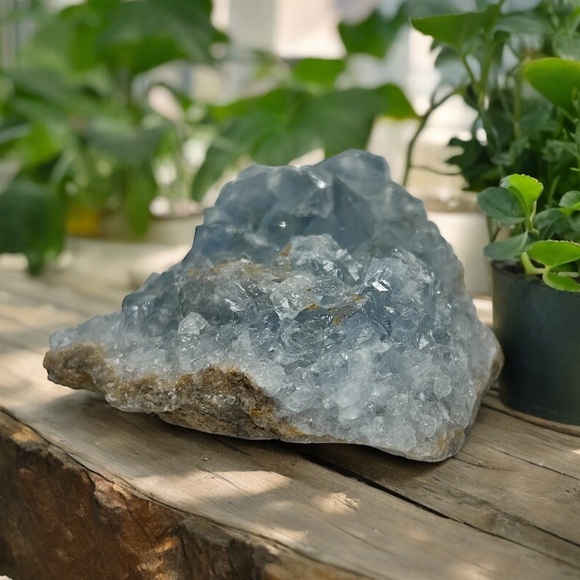 Blue Celestite Crystal Cluster - Picture 3 of 5